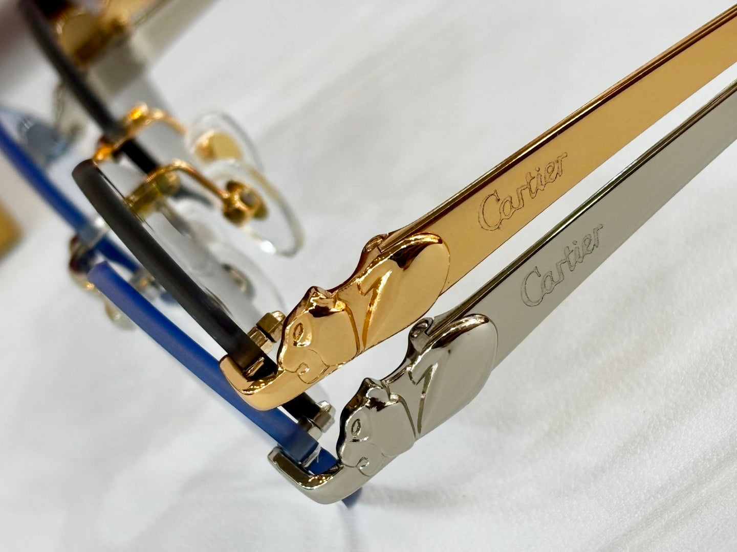 PANTHÈRE RIMLESS RHOMBUS FRAME SUNGLASSES 564102 IN METAL