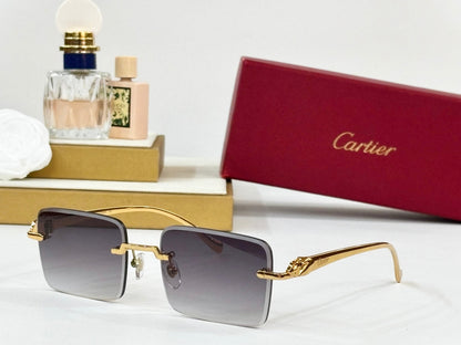 PANTHÈRE RIMLESS SQUARE FRAME SUNGLASSES 564103 IN METAL