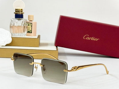 PANTHÈRE RIMLESS SQUARE FRAME SUNGLASSES 564103 IN METAL