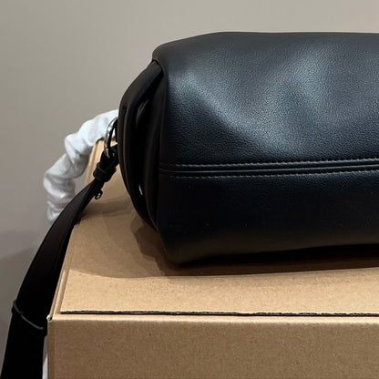 NOLITA CYLINDER BAG 22 IN BLACK SHINY LAMBSKIN