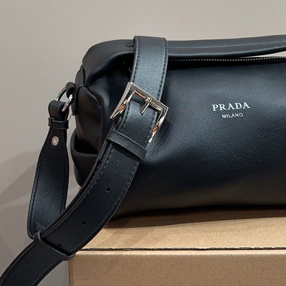 NOLITA CYLINDER BAG 22 IN BLACK SHINY LAMBSKIN