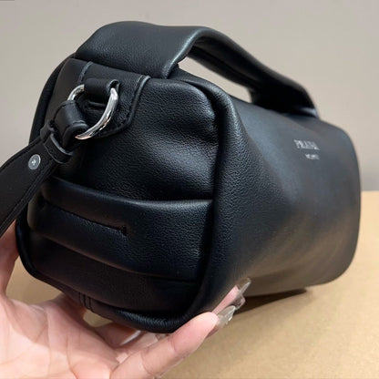 NOLITA CYLINDER BAG 22 IN BLACK SHINY LAMBSKIN