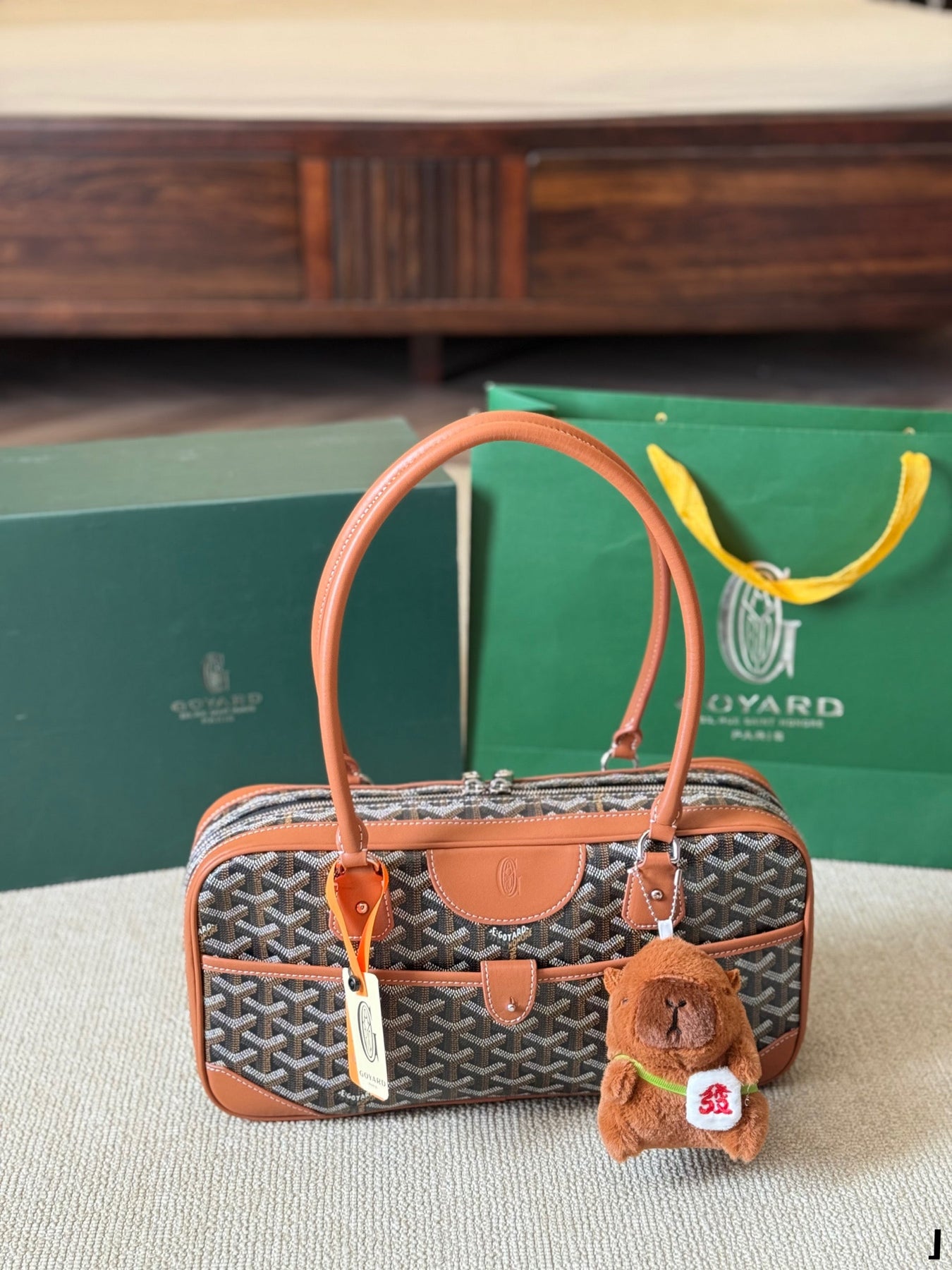 SAINT MARTIN MINI BAG 22 IN BROWN GOYARDINE CANVAS AND CALFSKIN