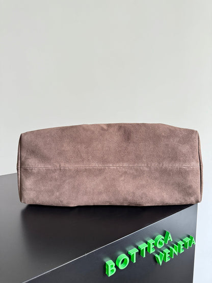 PINACOTECA REVERSIBLE TOTE BAG 43 IN MATCHA LAMBSKIN AND BROWN SUEDE