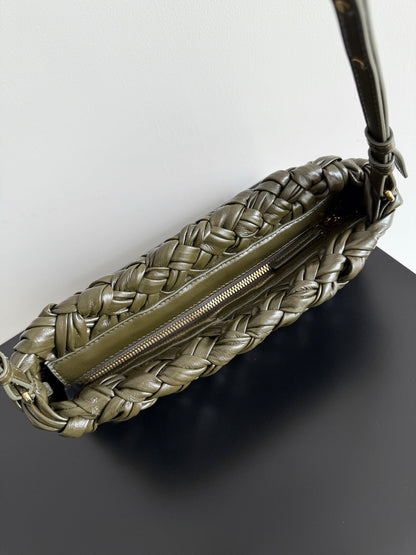 KELIMERO CHA-CHA CLUTCH 28.5 IN DARK GREEN LAMBSKIN