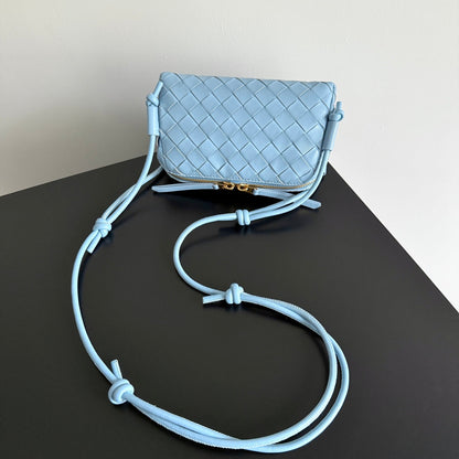 CONCERT POUCH 18.5 IN LIGHT BLUE LAMBSKIN