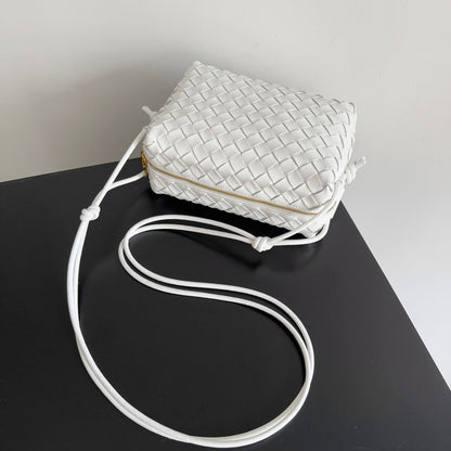 MINI LOOP CAMERA BAG 22 IN WHITE CALFSKIN