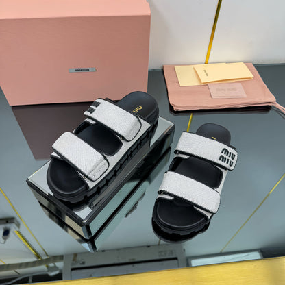 PLATFORM SANDALS IN BLACK EVA SOLE WHITE WITH BLACK POLKA DOTS