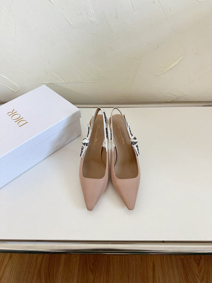 J'ADIOR SLINGBACK PUMP NUDE PINK TECHNICAL FABRIC 10 CM