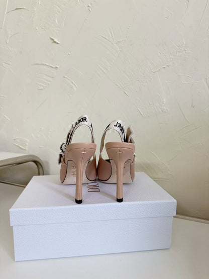 J'ADIOR SLINGBACK PUMP NUDE PINK TECHNICAL FABRIC 10 CM