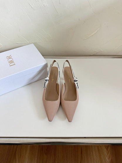 J'ADIOR SLINGBACK PUMP NUDE PINK TECHNICAL FABRIC 65 MM