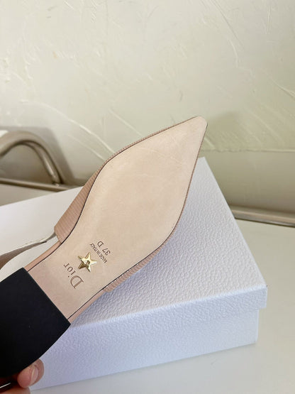 J'ADIOR SLINGBACK FLAT NUDE PINK TECHNICAL FABRIC