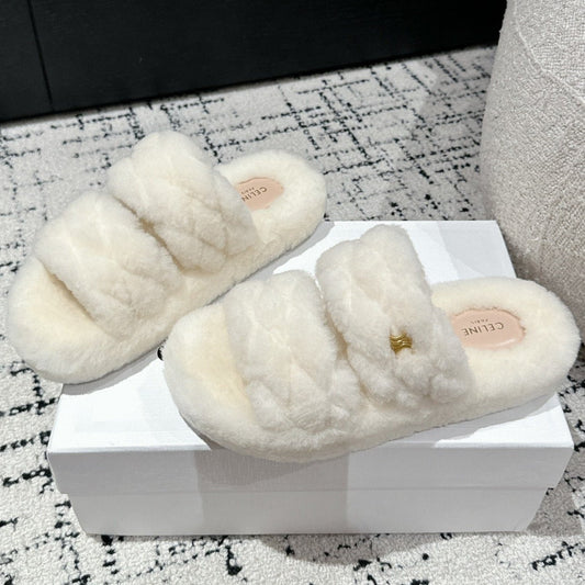 DAD SANDAL MULE IN WHITE SHEARLING