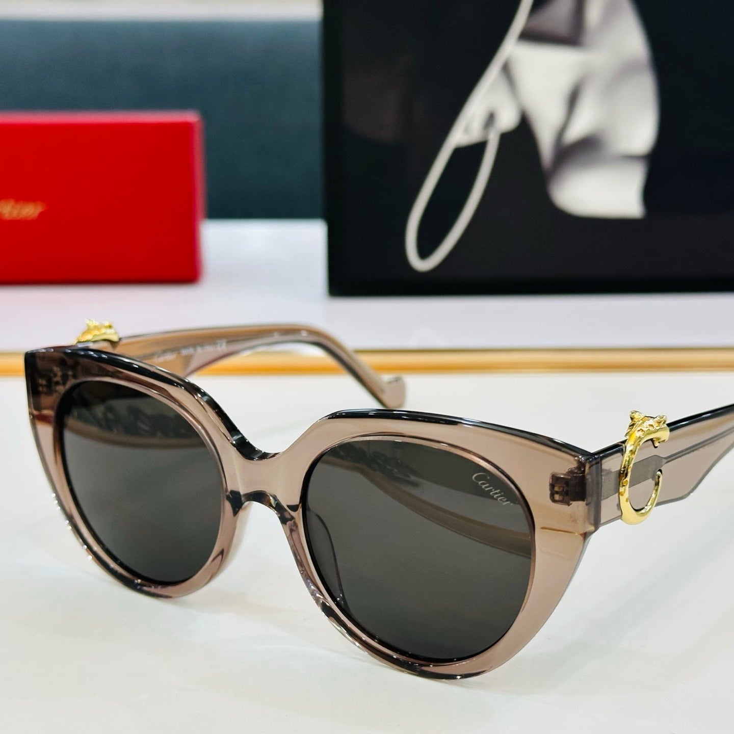 PANTHÈRE ROUND FRAME SUNGLASSES 578201 IN ACETATE