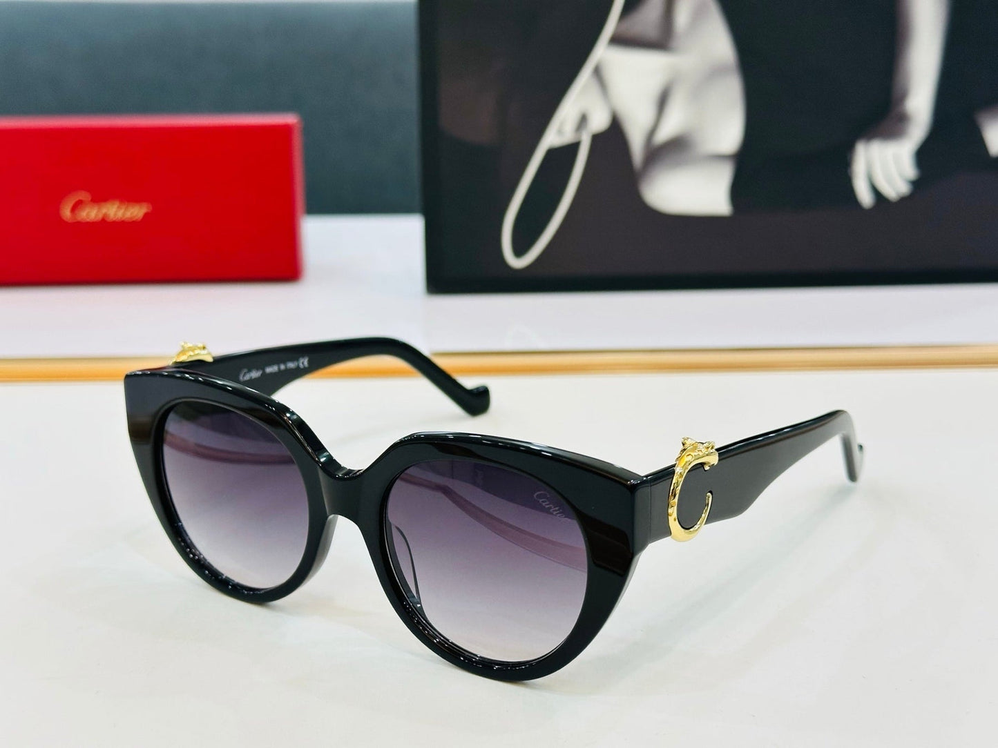 PANTHÈRE ROUND FRAME SUNGLASSES 578201 IN ACETATE