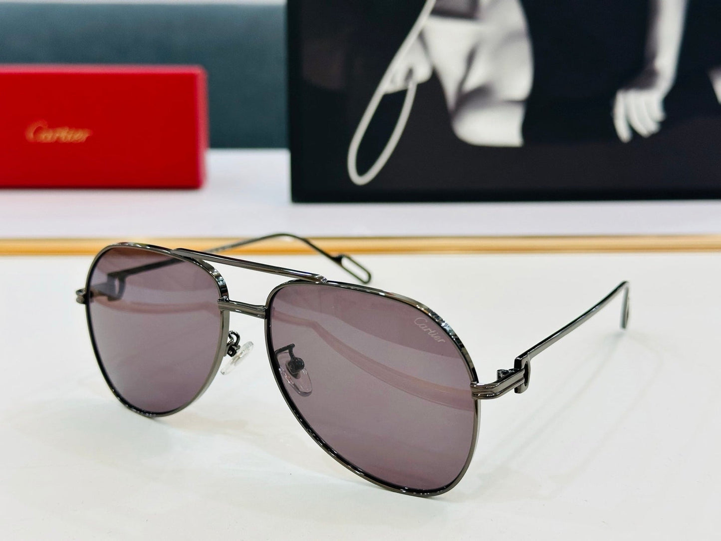 C DE AVIATOR FRAME SUNGLASSES CT0110S IN METAL