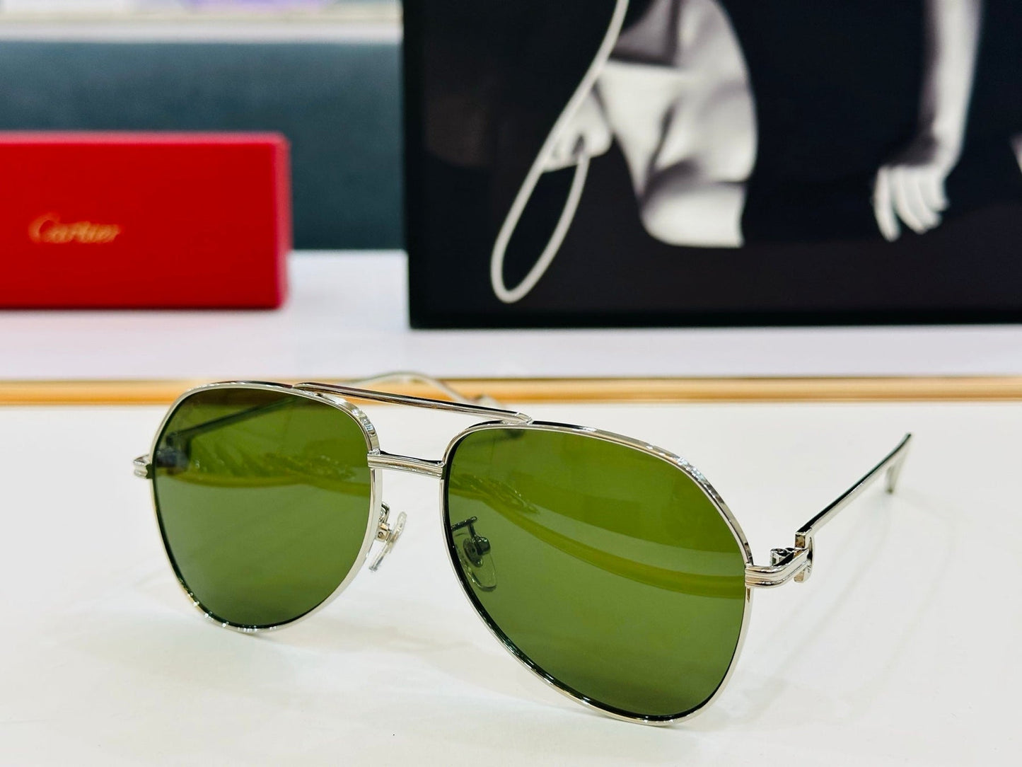 C DE AVIATOR FRAME SUNGLASSES CT0110S IN METAL