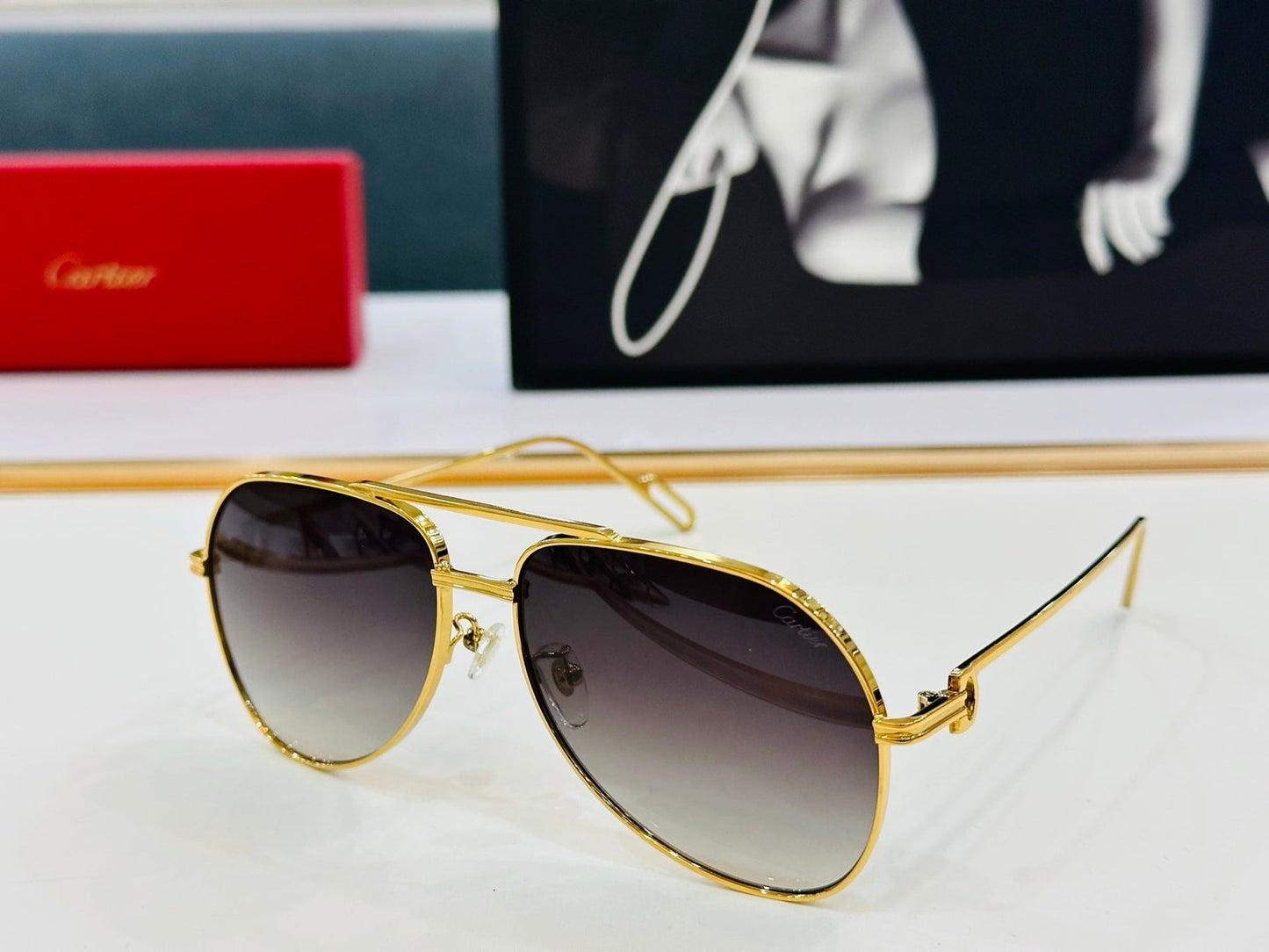 C DE AVIATOR FRAME SUNGLASSES CT0110S IN METAL