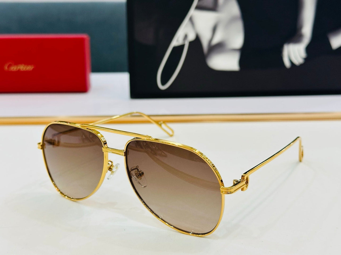 C DE AVIATOR FRAME SUNGLASSES CT0110S IN METAL