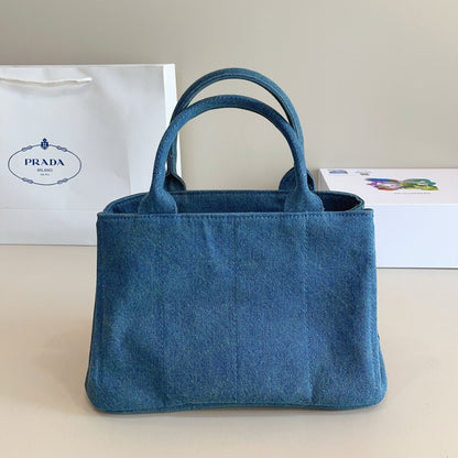 CANAPA TOTE BAG 29 IN BISMARK BLUE DENIM