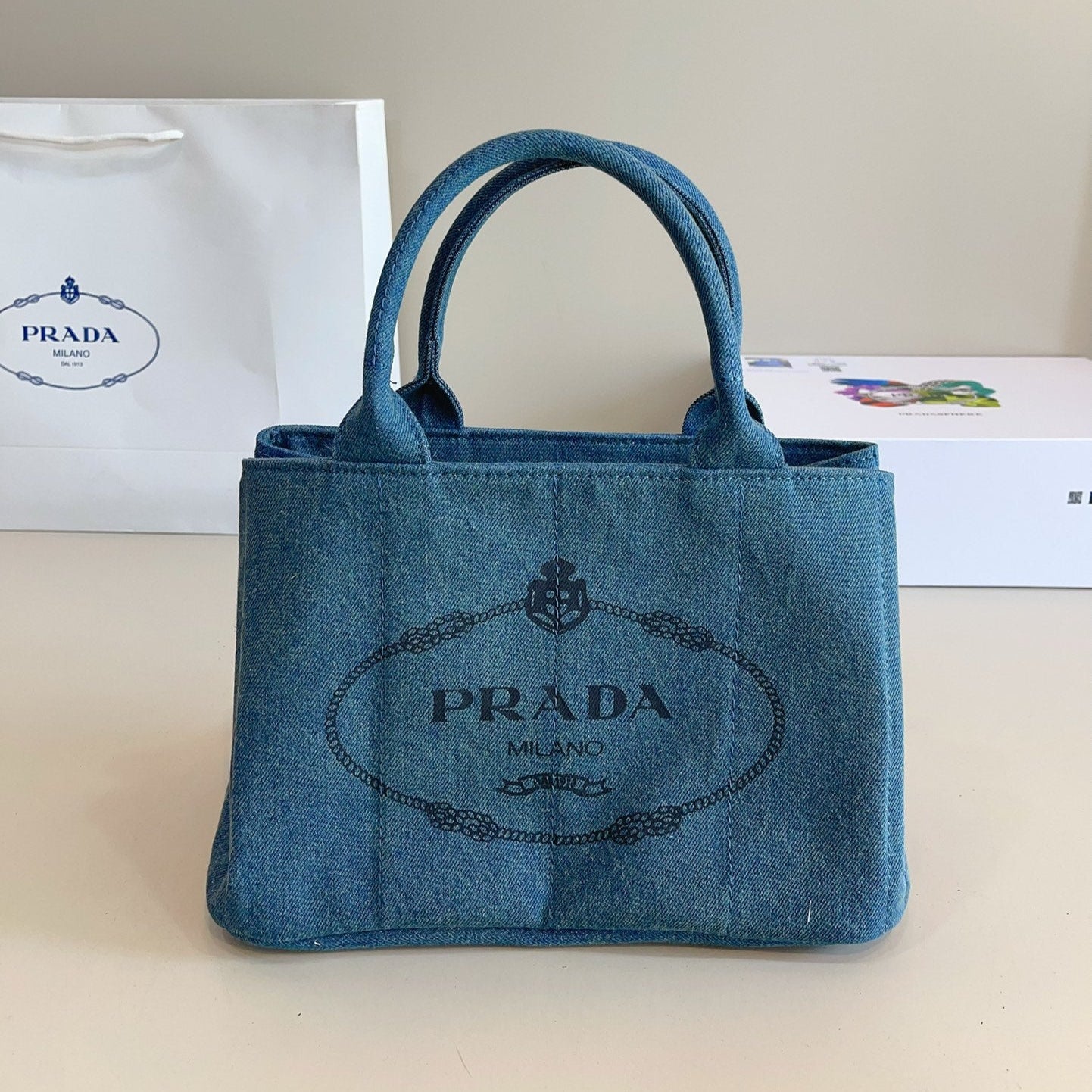 CANAPA TOTE BAG 29 IN BISMARK BLUE DENIM