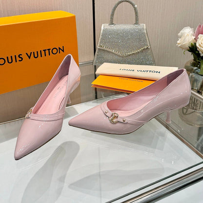 6AM HIGH HEELS 55 MM IN LIGHT PINK PATENT LAMBSKIN