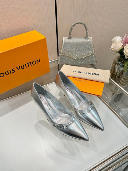 6AM HIGH HEELS 55 MM IN SILVER LAMBSKIN