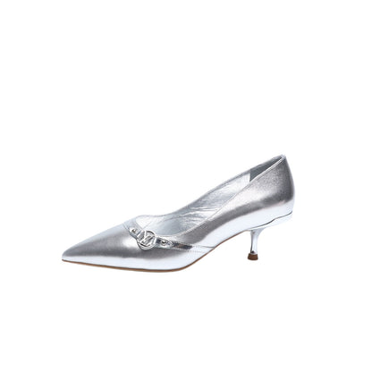 6AM HIGH HEELS 55 MM IN SILVER LAMBSKIN