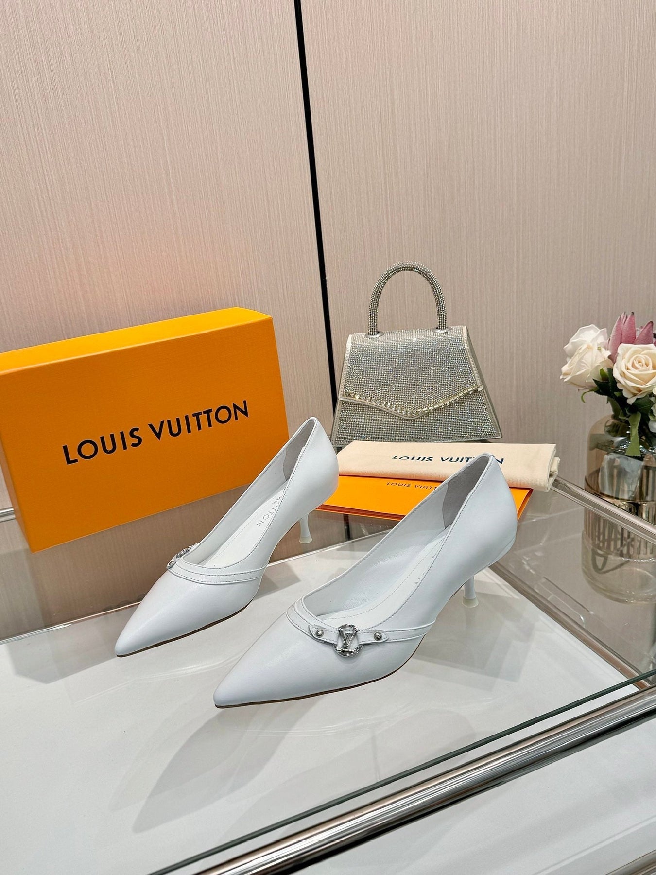 6AM HIGH HEELS 55 MM IN WHITE LAMBSKIN