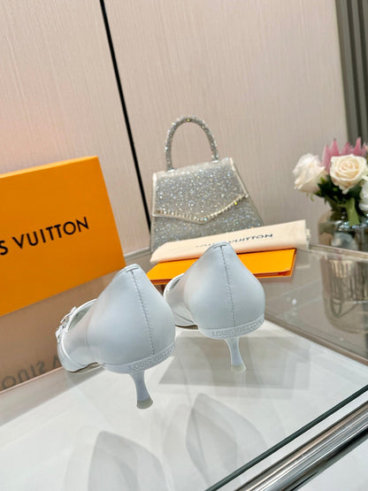 6AM HIGH HEELS 55 MM IN WHITE LAMBSKIN