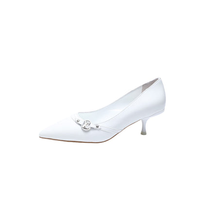 6AM HIGH HEELS 55 MM IN WHITE LAMBSKIN