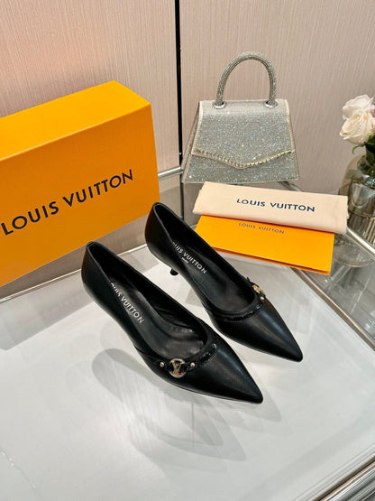 6AM HIGH HEELS 55 MM IN BLACK LAMBSKIN