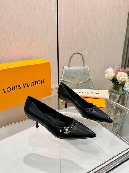 6AM HIGH HEELS 55 MM IN BLACK LAMBSKIN