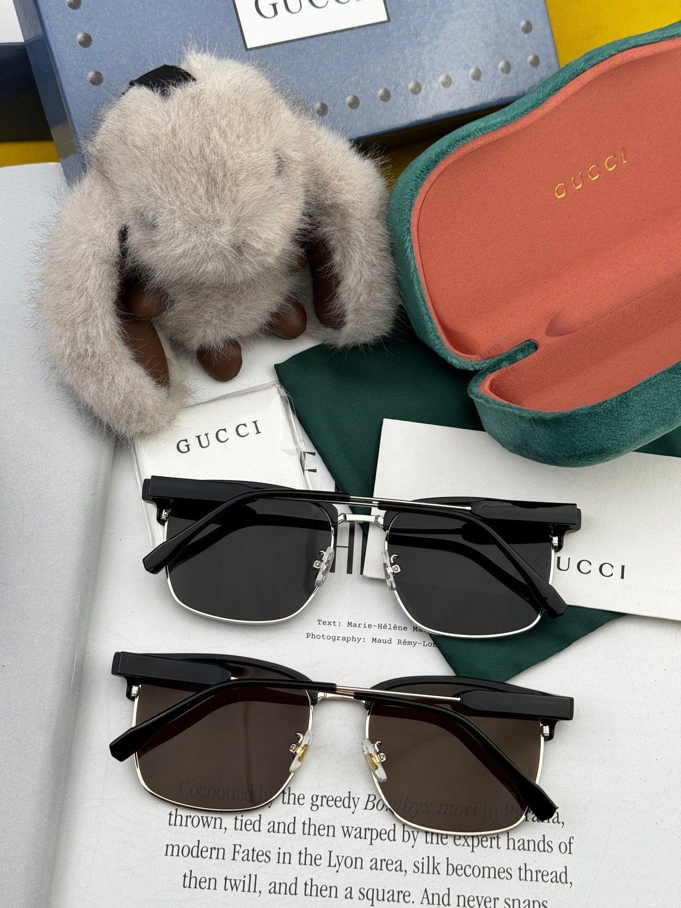 RECTANGULAR FRAME SUNGLASSES G7637 IN METAL AND ACETATE