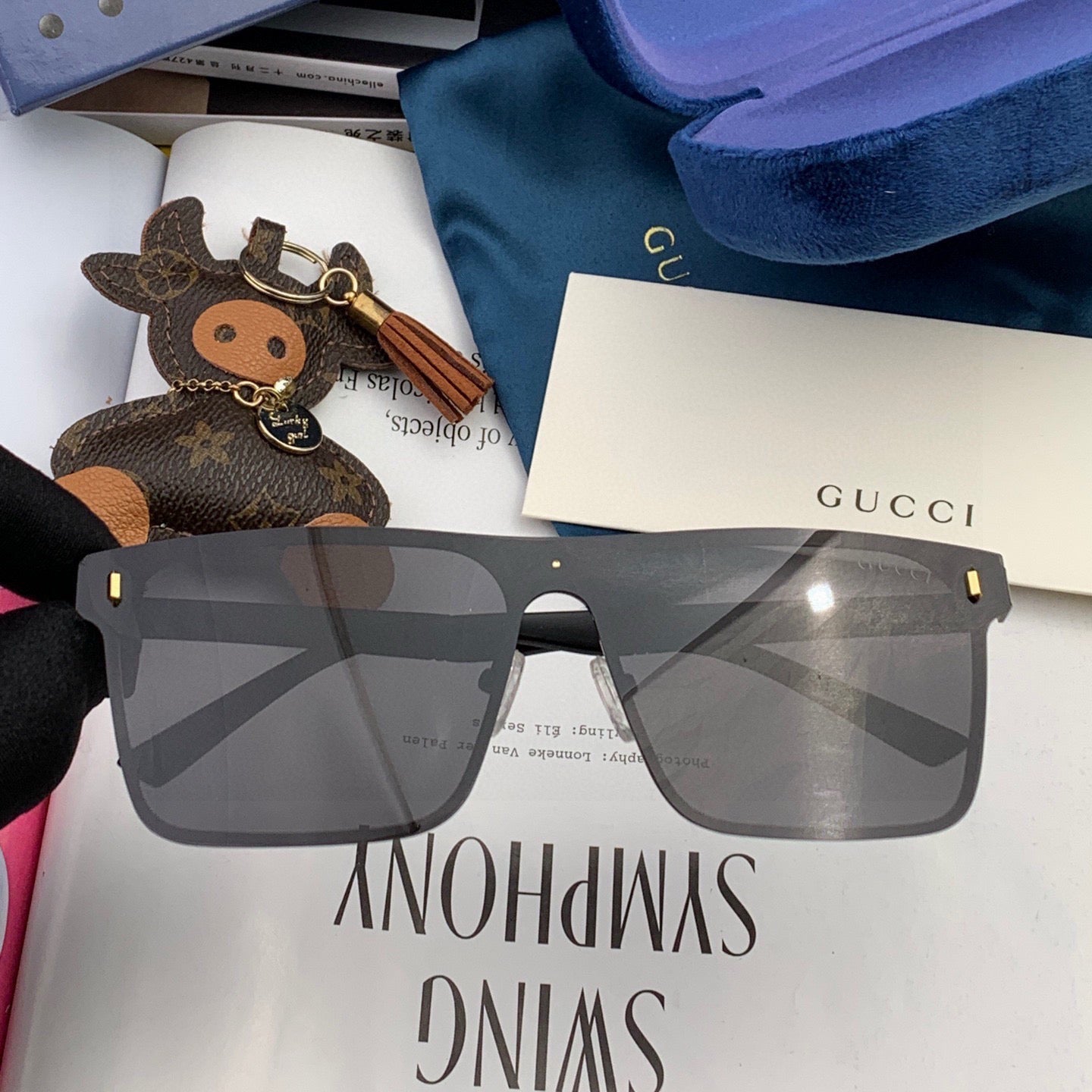 RECTANGULAR FRAME SUNGLASSES G7809 IN METAL