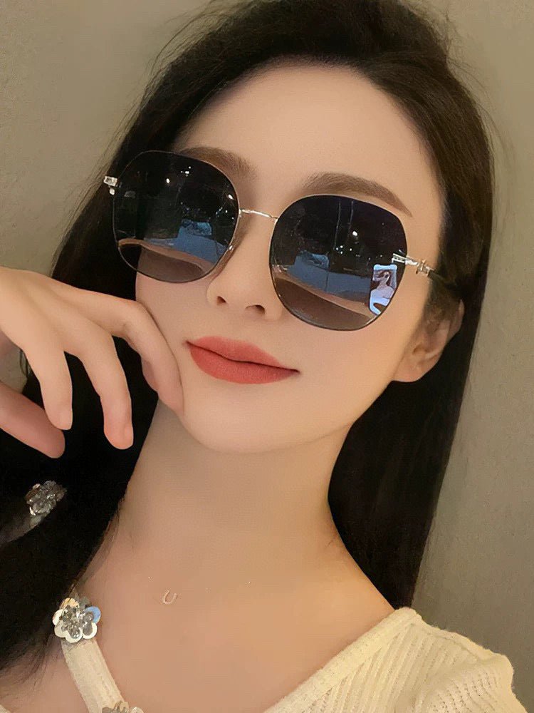 OVERSIZED ROUND FRAME SUNGLASSES G4639 IN METAL