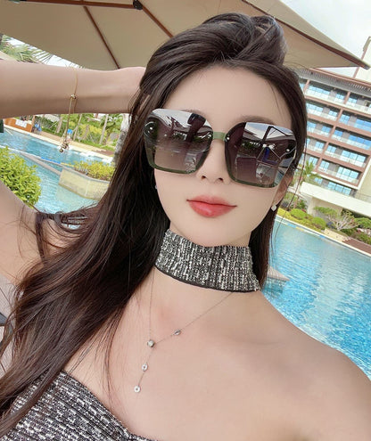 BORDERED SQUARE FRAME SUNGLASSES G0607 IN ACETATE