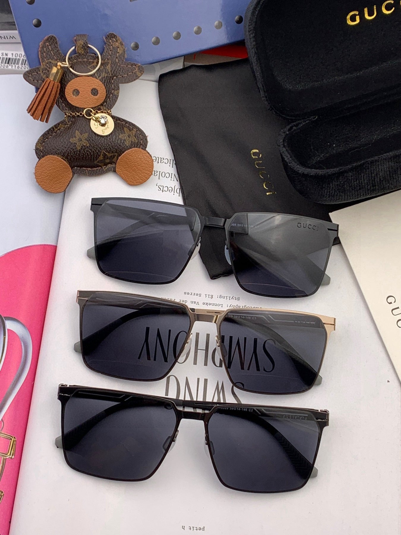 RECTANGULAR FRAME SUNGLASSES 9806 IN METAL