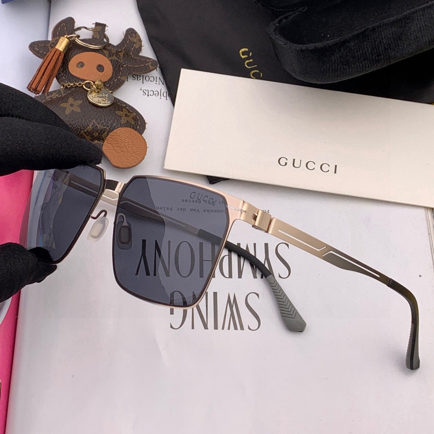 RECTANGULAR FRAME SUNGLASSES 9806 IN METAL