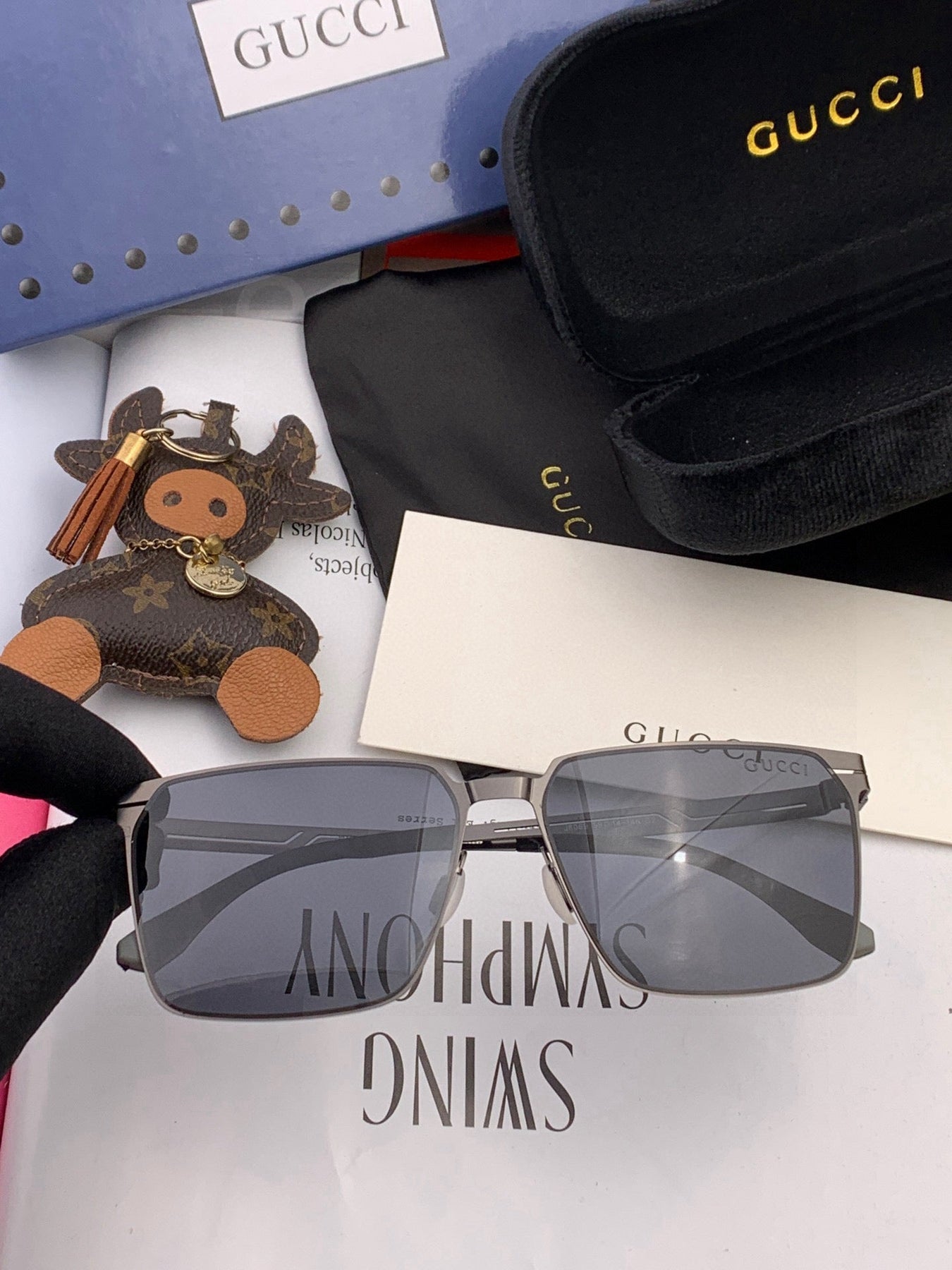 RECTANGULAR FRAME SUNGLASSES 9806 IN METAL