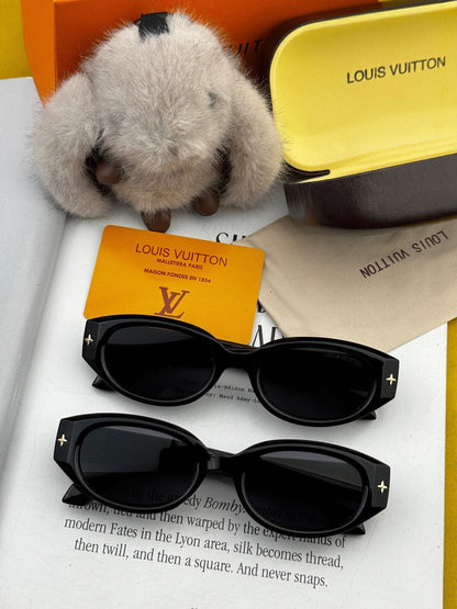 CAT EYE SUNGLASSES L1335 IN BLACK ACETATE