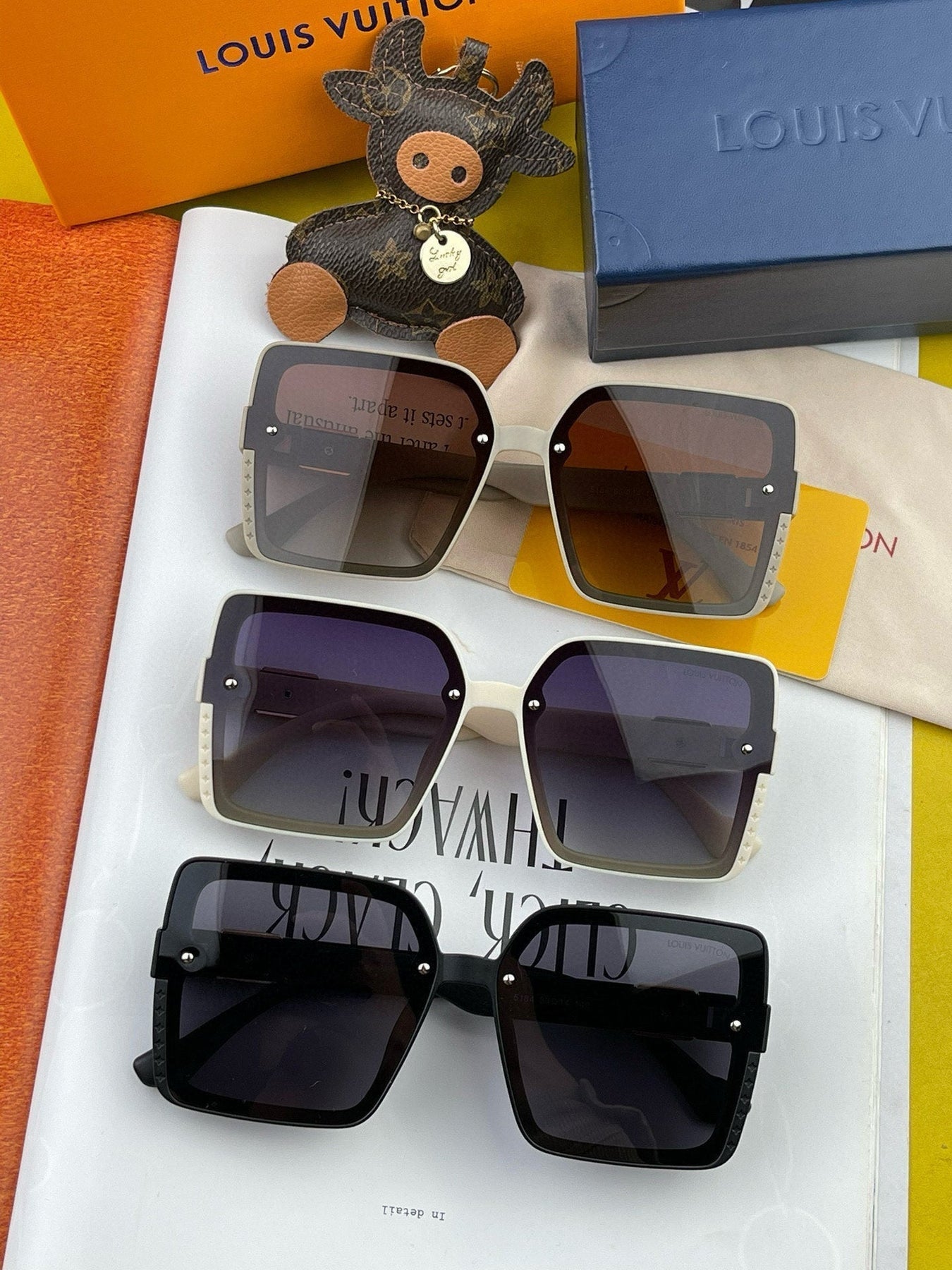LARGE SQUARE SUNGLASS L1845 IN ACETATE