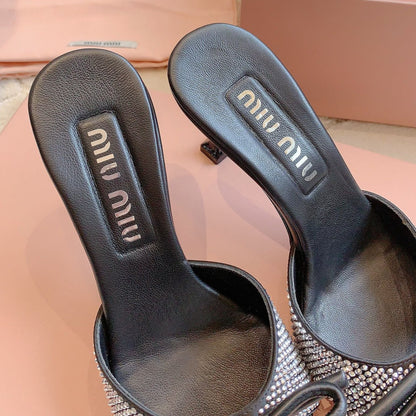 Black High - Heels Diamond Sheepskin