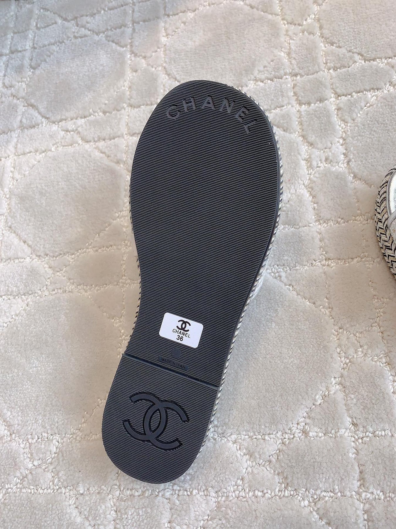 PLATFORM SLIPPERS IN SILVER WOOL AND LAMBSKIN