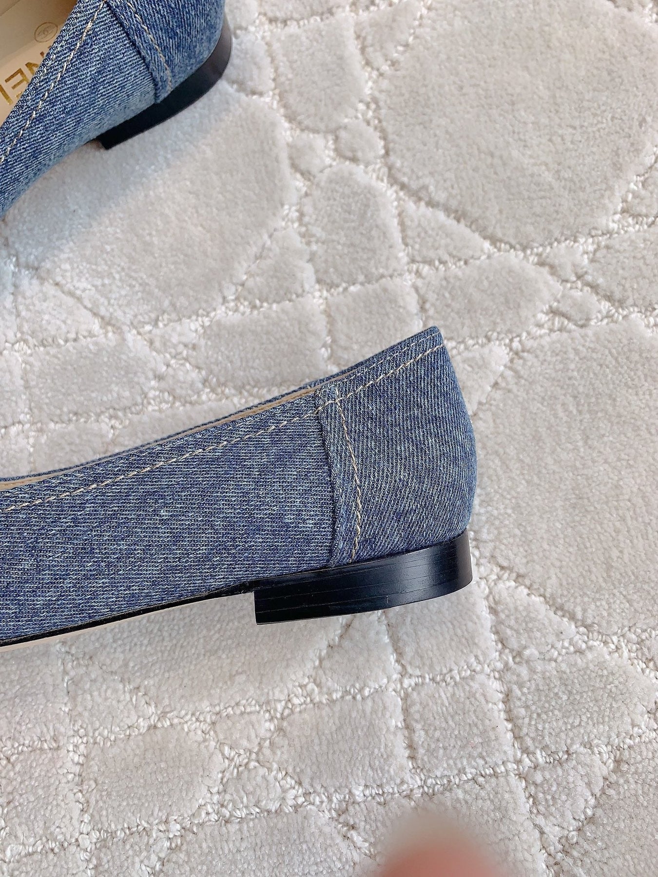 BALLET FLATS IN AEGEAN BLUE DENIM