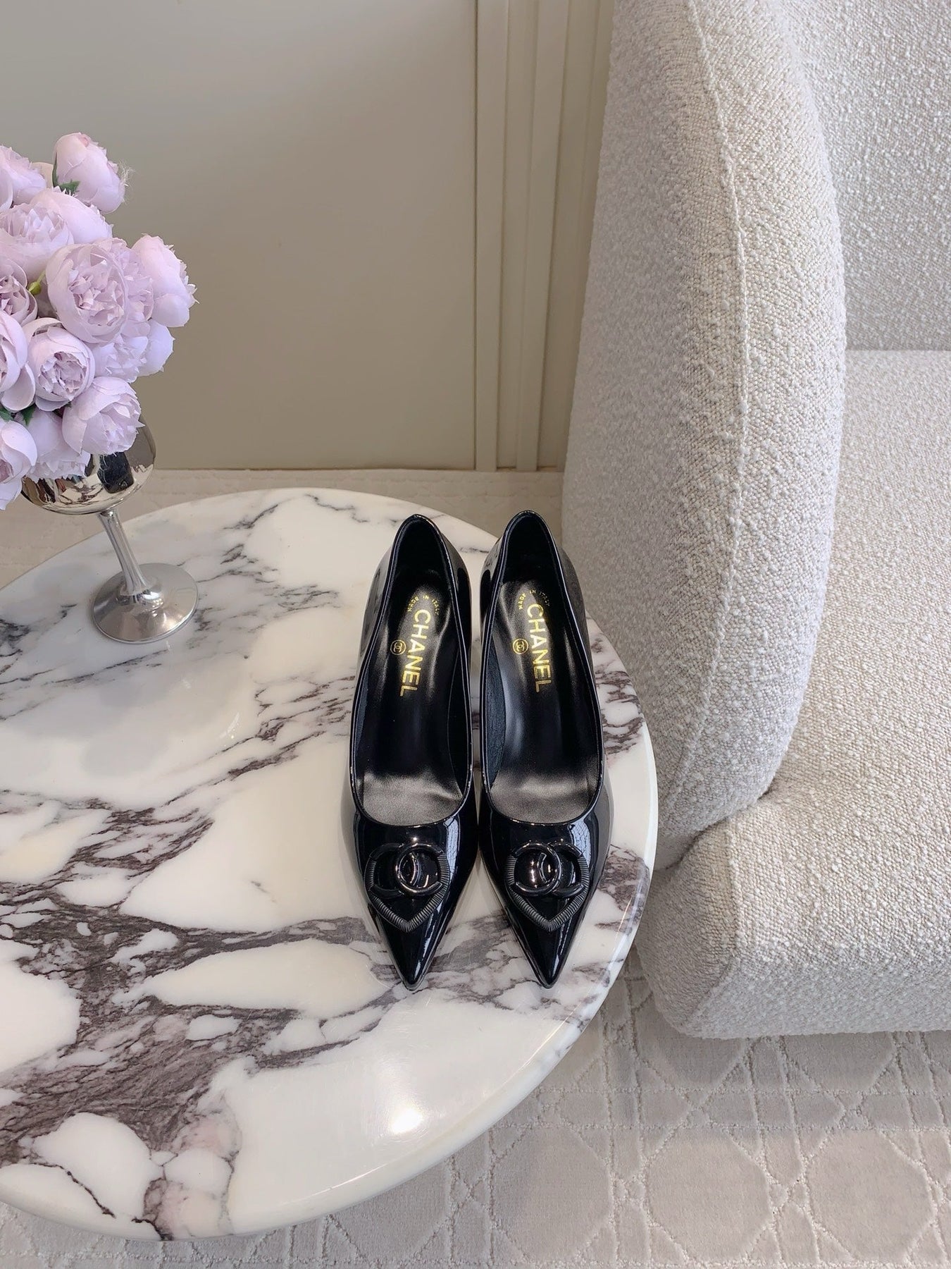 HIGH PUMP 65 MM IN BLACK PATENT CALFSKIN