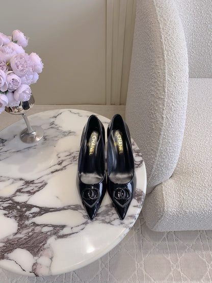 HIGH PUMP 65 MM IN BLACK PATENT CALFSKIN