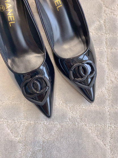 HIGH PUMP 65 MM IN BLACK PATENT CALFSKIN