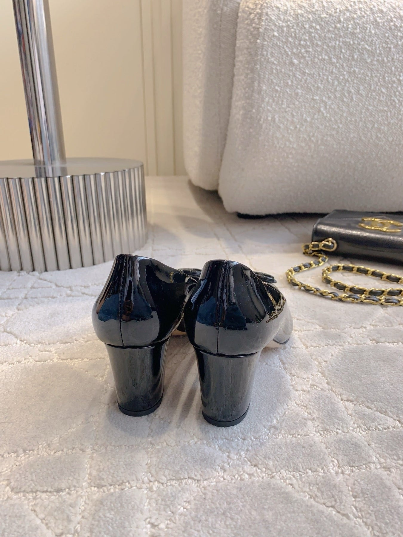 HIGH PUMP 65 MM IN BLACK PATENT CALFSKIN