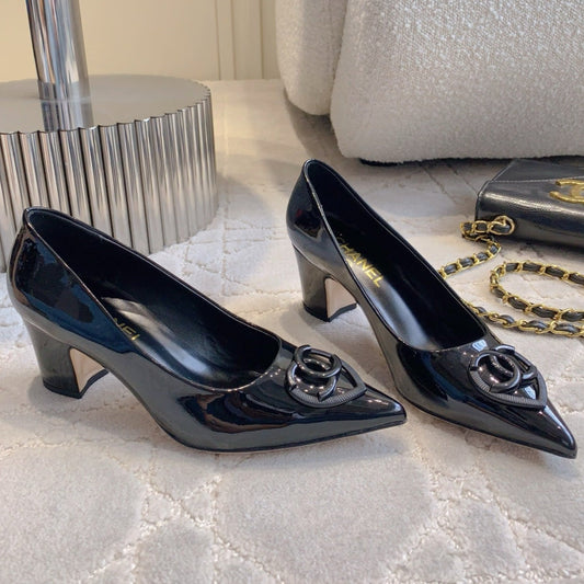 HIGH PUMP 65 MM IN BLACK PATENT CALFSKIN